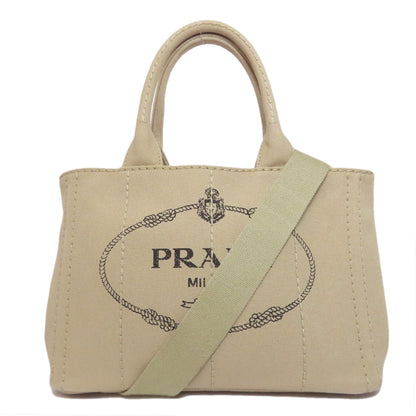 PRADA Handbag canvas beige Canapa mini 2 WAY