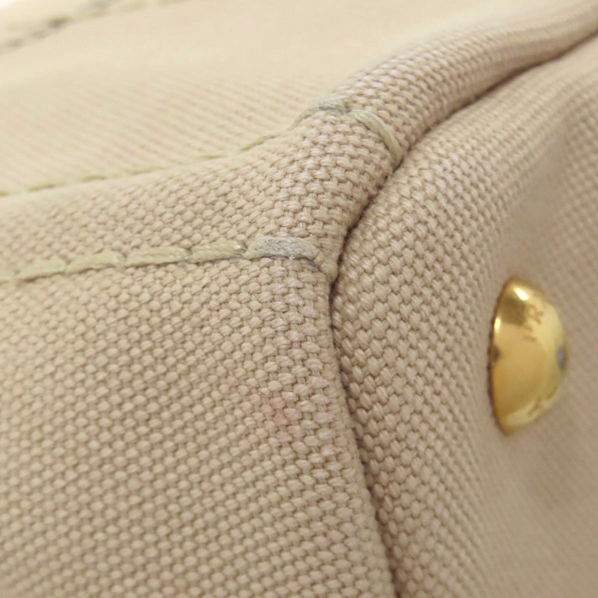 PRADA Handbag canvas beige Canapa mini 2 WAY