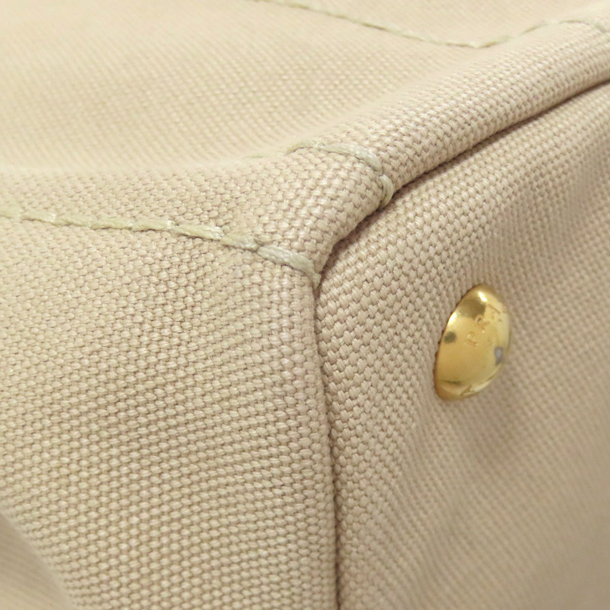 PRADA Handbag canvas beige Canapa mini 2 WAY