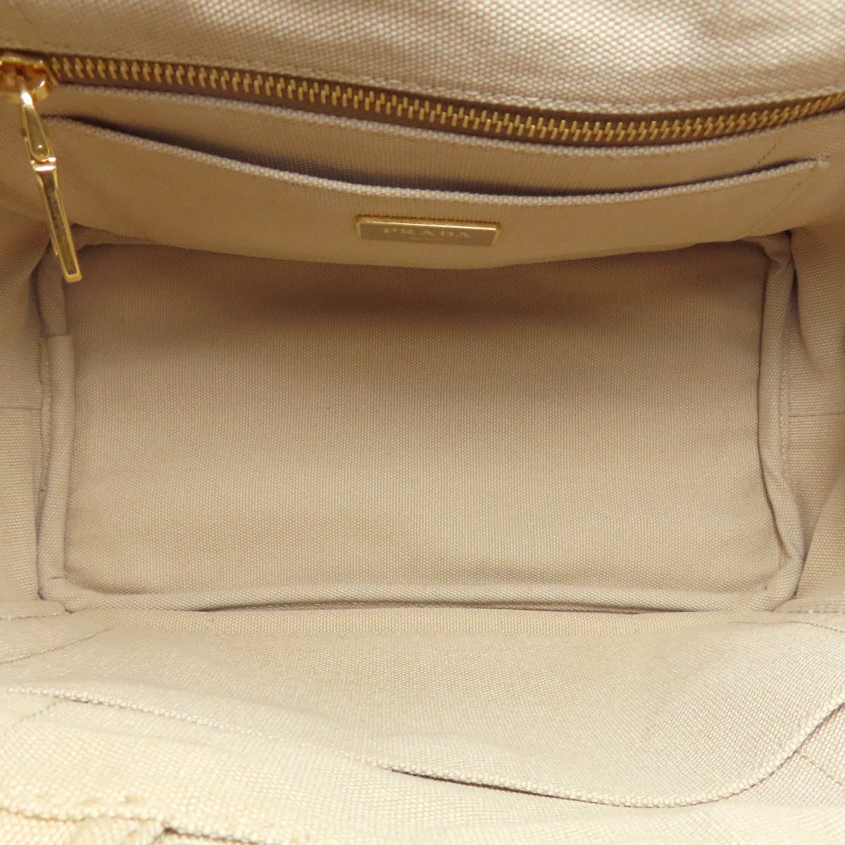 PRADA Handbag canvas beige Canapa mini 2 WAY