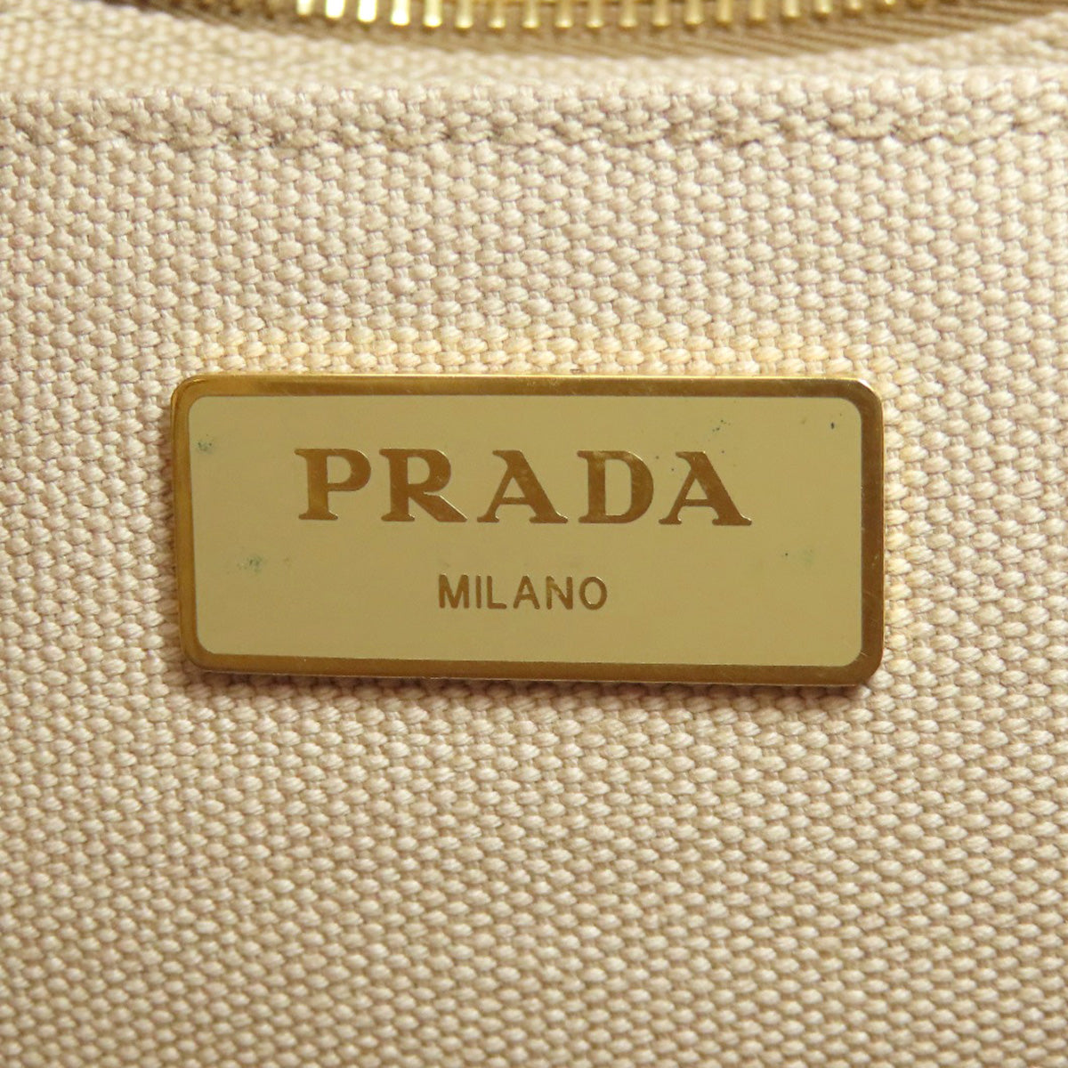 PRADA Handbag canvas beige Canapa mini 2 WAY