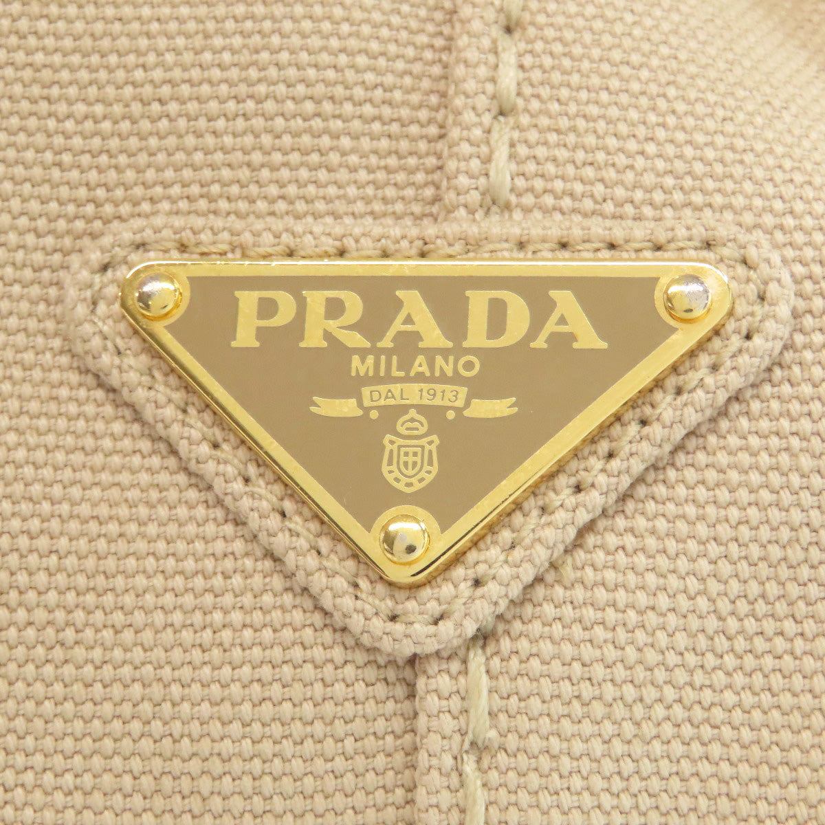 PRADA Handbag canvas beige Canapa mini 2 WAY