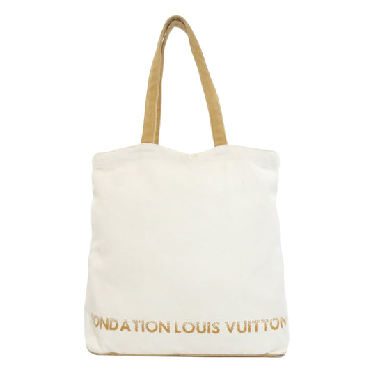 LOUIS VUITTON Tote Bag canvas white Fondation Tote