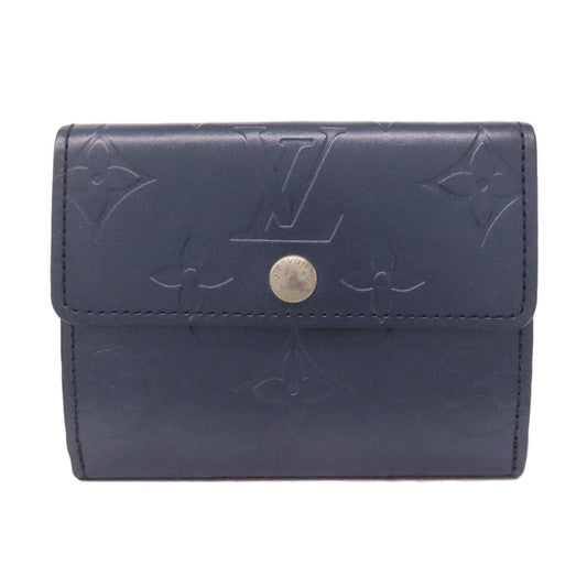 LOUIS VUITTON Bifold Wallet M65125 Monogram mat Navy Ludlow
