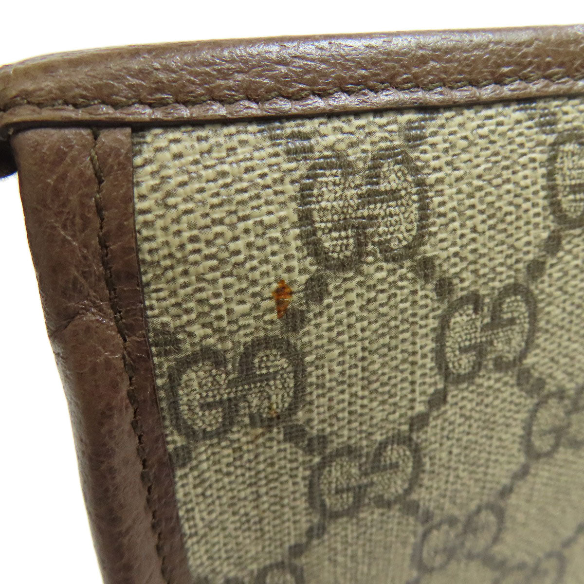 GUCCI Clutch bag 598234 PVC Brown Off-White Medium Pouch in GG Supreme