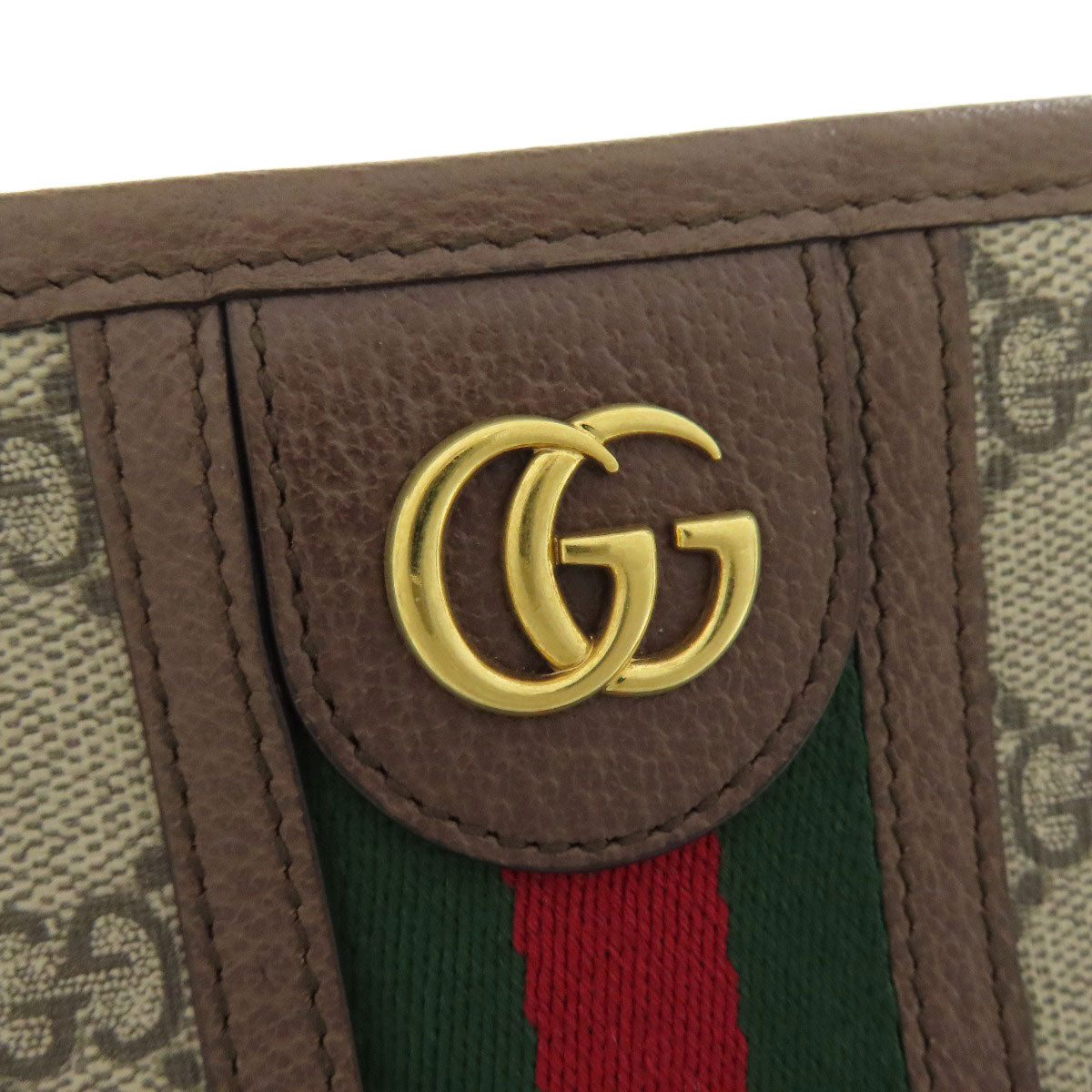 GUCCI Clutch bag 598234 PVC Brown Off-White Medium Pouch in GG Supreme