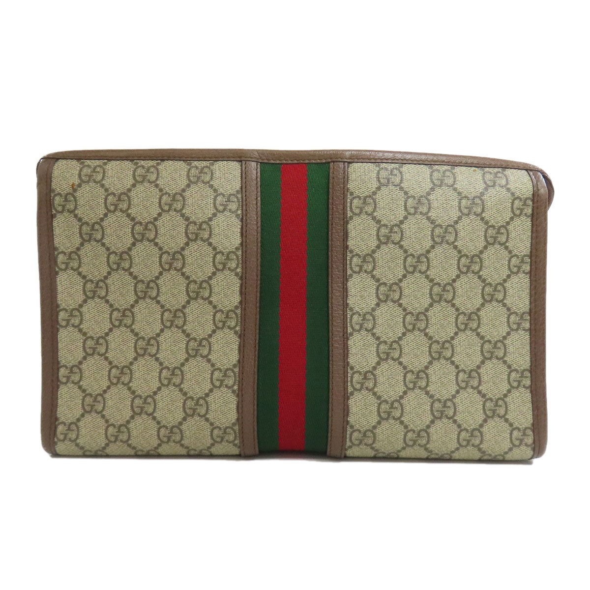 GUCCI Clutch bag 598234 PVC Brown Off-White Medium Pouch in GG Supreme