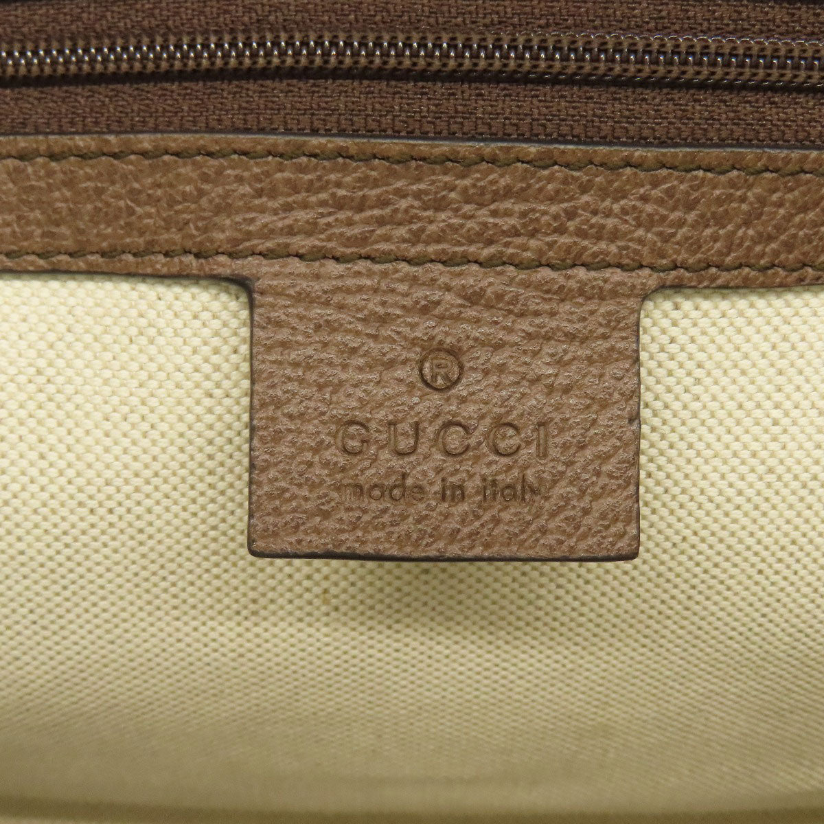GUCCI Clutch bag 598234 PVC Brown Off-White Medium Pouch in GG Supreme
