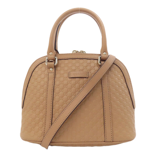 GUCCI Handbag 449654 Calfskin beige GG Signature Microssima Outlet 2-Way