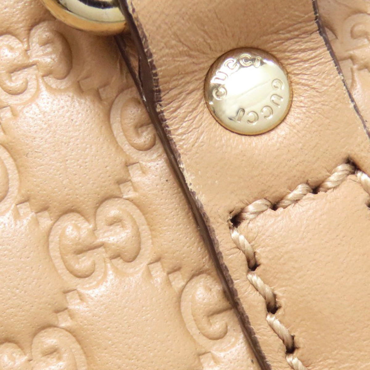 GUCCI Handbag 449654 Calfskin beige GG Signature Microssima Outlet 2-Way