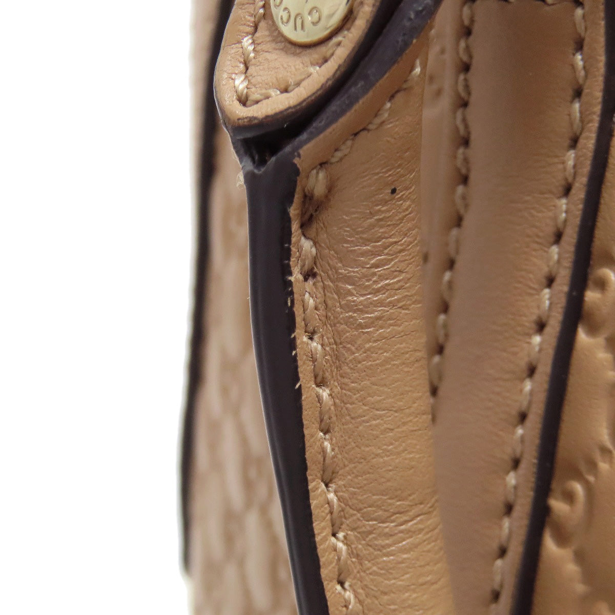 GUCCI Handbag 449654 Calfskin beige GG Signature Microssima Outlet 2-Way