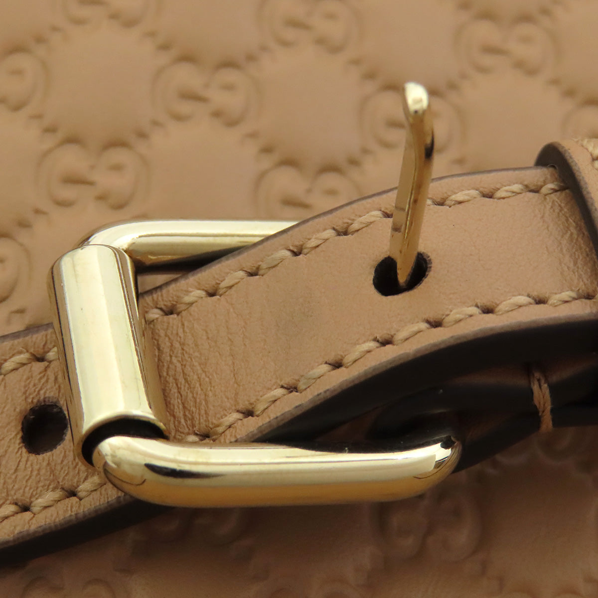 GUCCI Handbag 449654 Calfskin beige GG Signature Microssima Outlet 2-Way