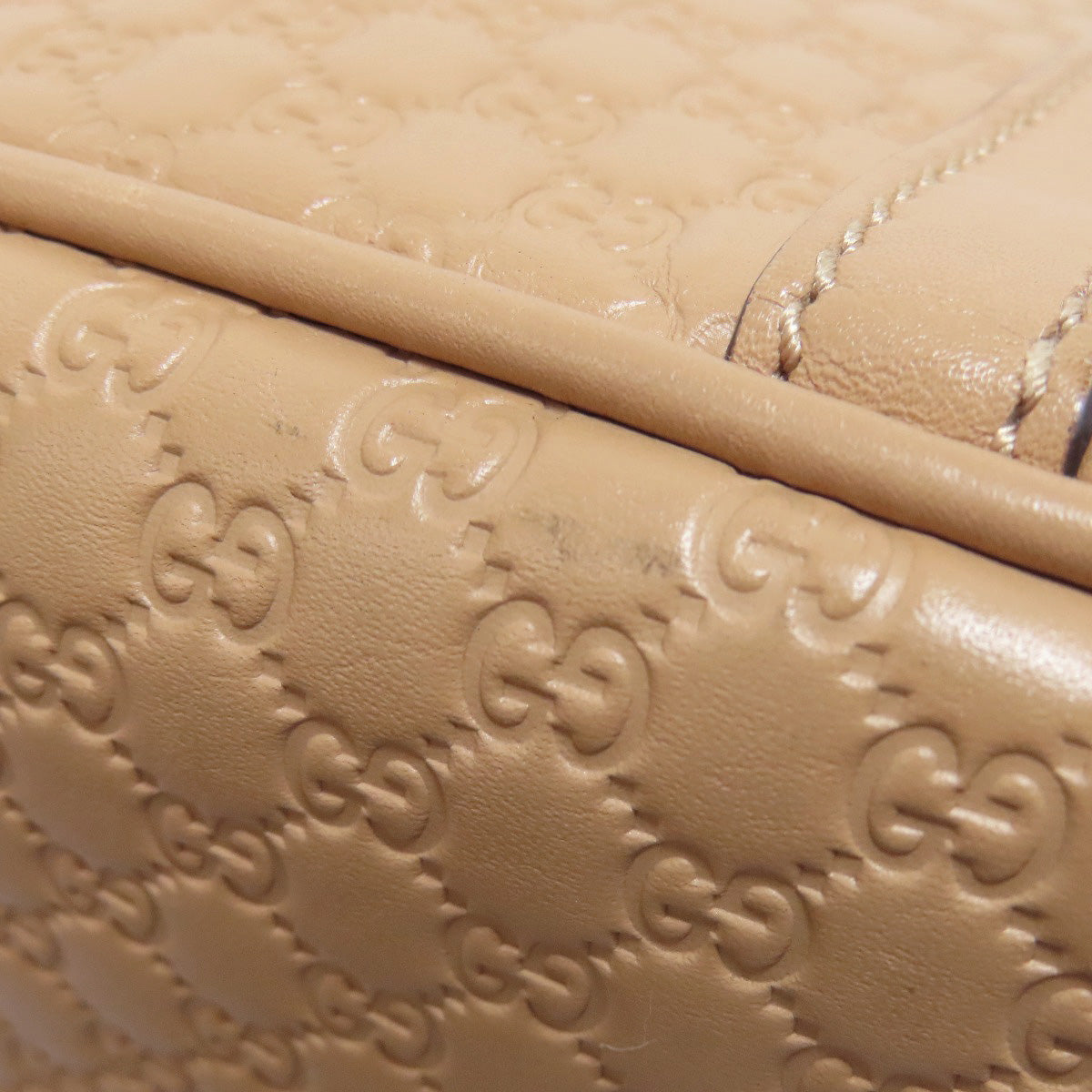 GUCCI Handbag 449654 Calfskin beige GG Signature Microssima Outlet 2-Way