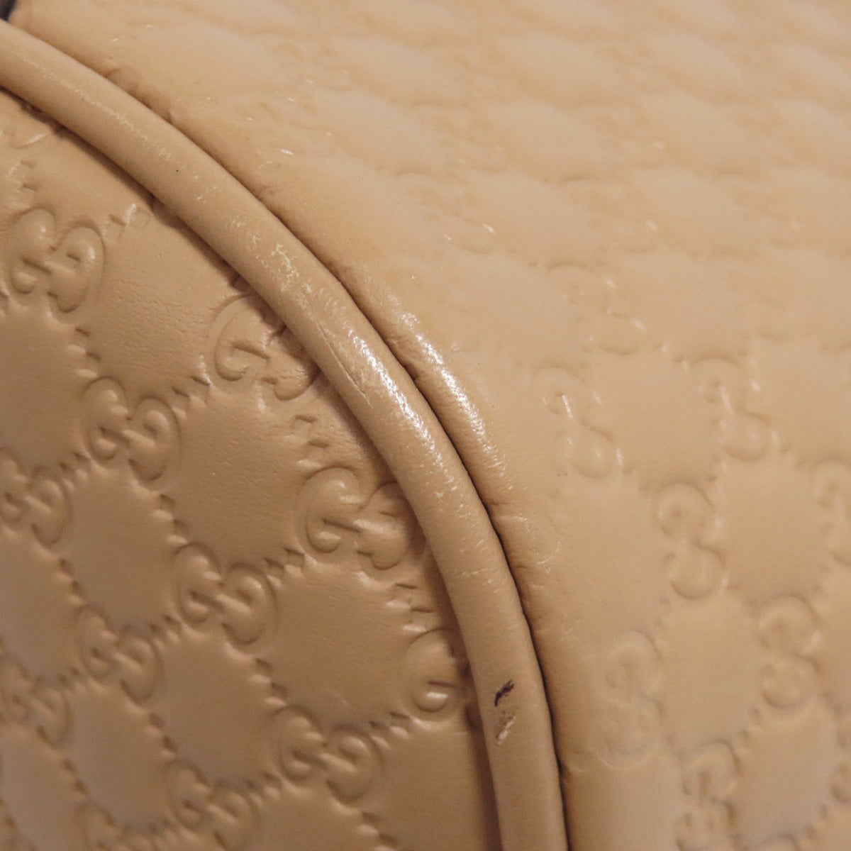 GUCCI Handbag 449654 Calfskin beige GG Signature Microssima Outlet 2-Way