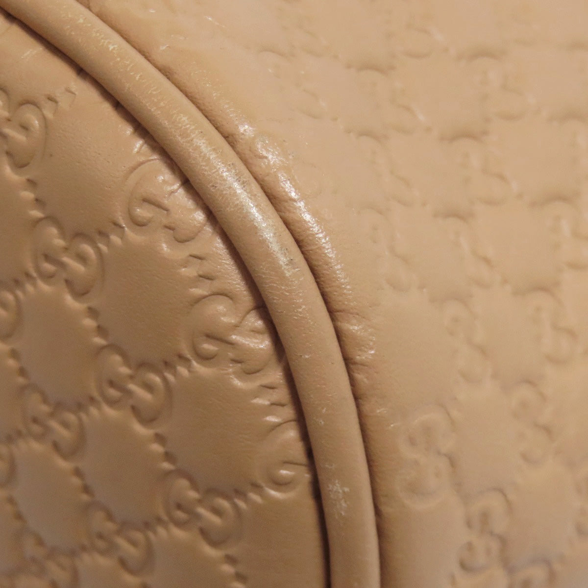 GUCCI Handbag 449654 Calfskin beige GG Signature Microssima Outlet 2-Way