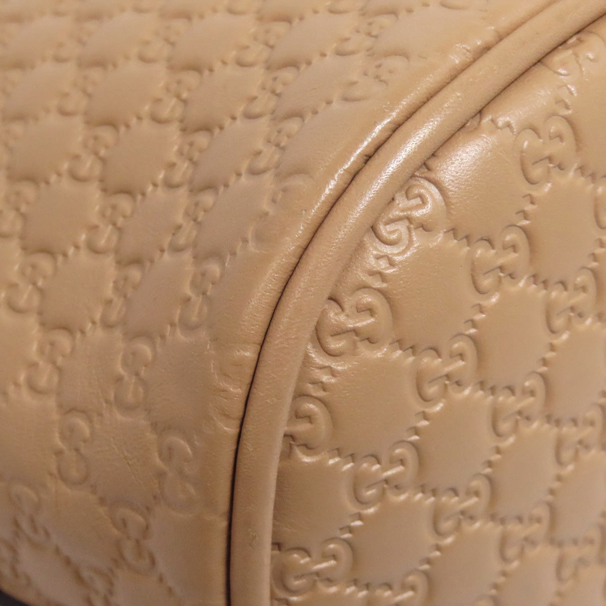 GUCCI Handbag 449654 Calfskin beige GG Signature Microssima Outlet 2-Way