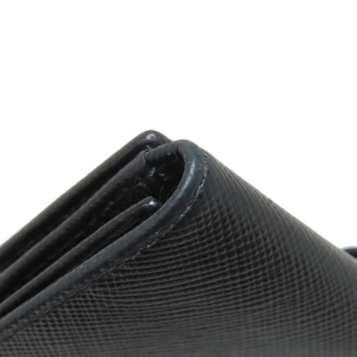 PRADA Bifold Wallet Safiano black logoMetal