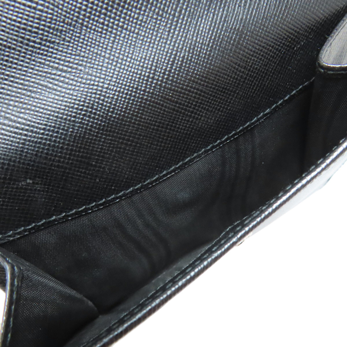 PRADA Bifold Wallet Safiano black logoMetal