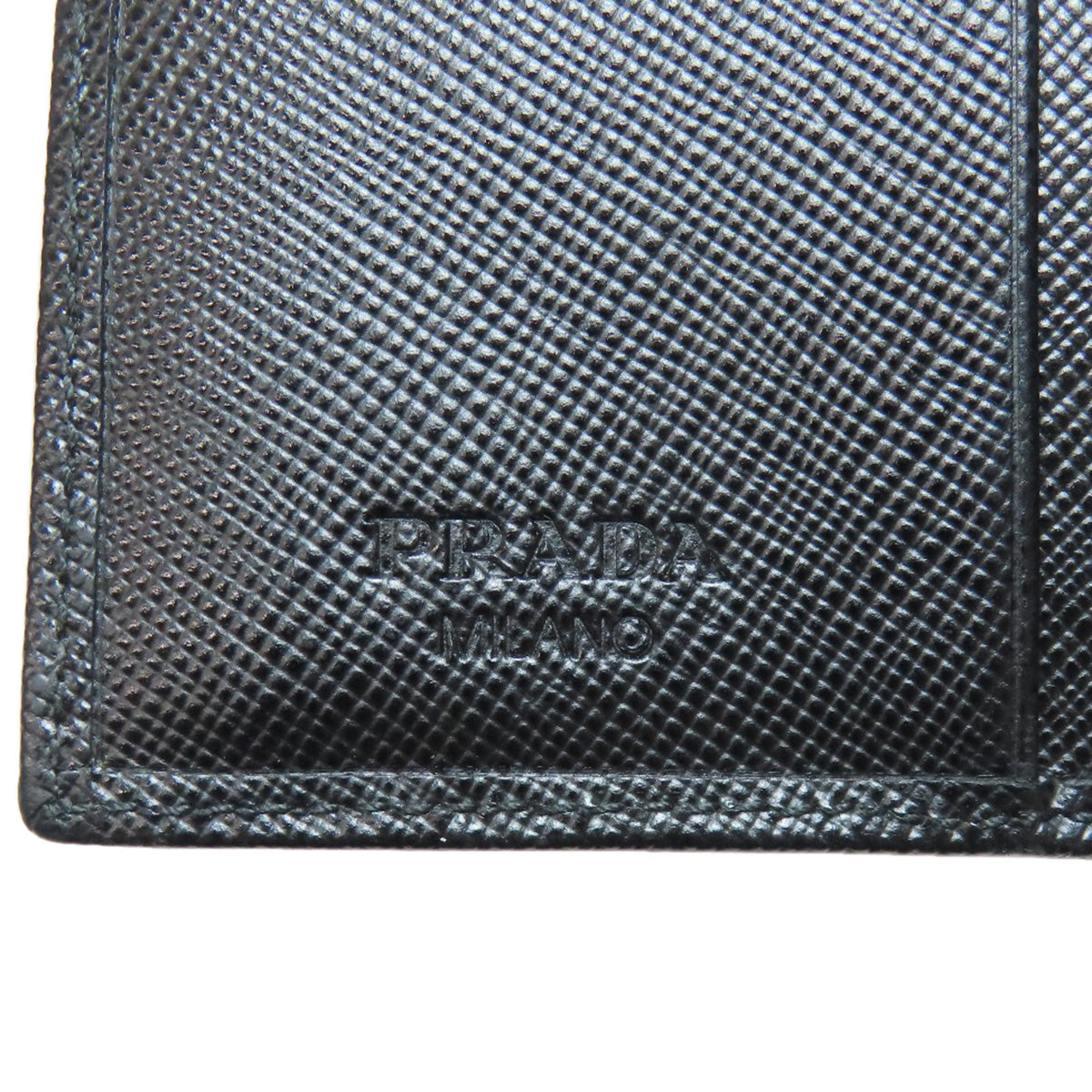 PRADA Bifold Wallet Safiano black logoMetal