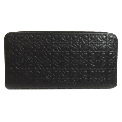 LOEWE Long Wallet Purse leather black Anagram embossing