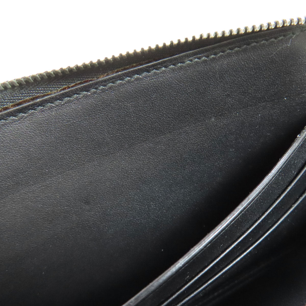 LOEWE Long Wallet Purse leather black Anagram embossing