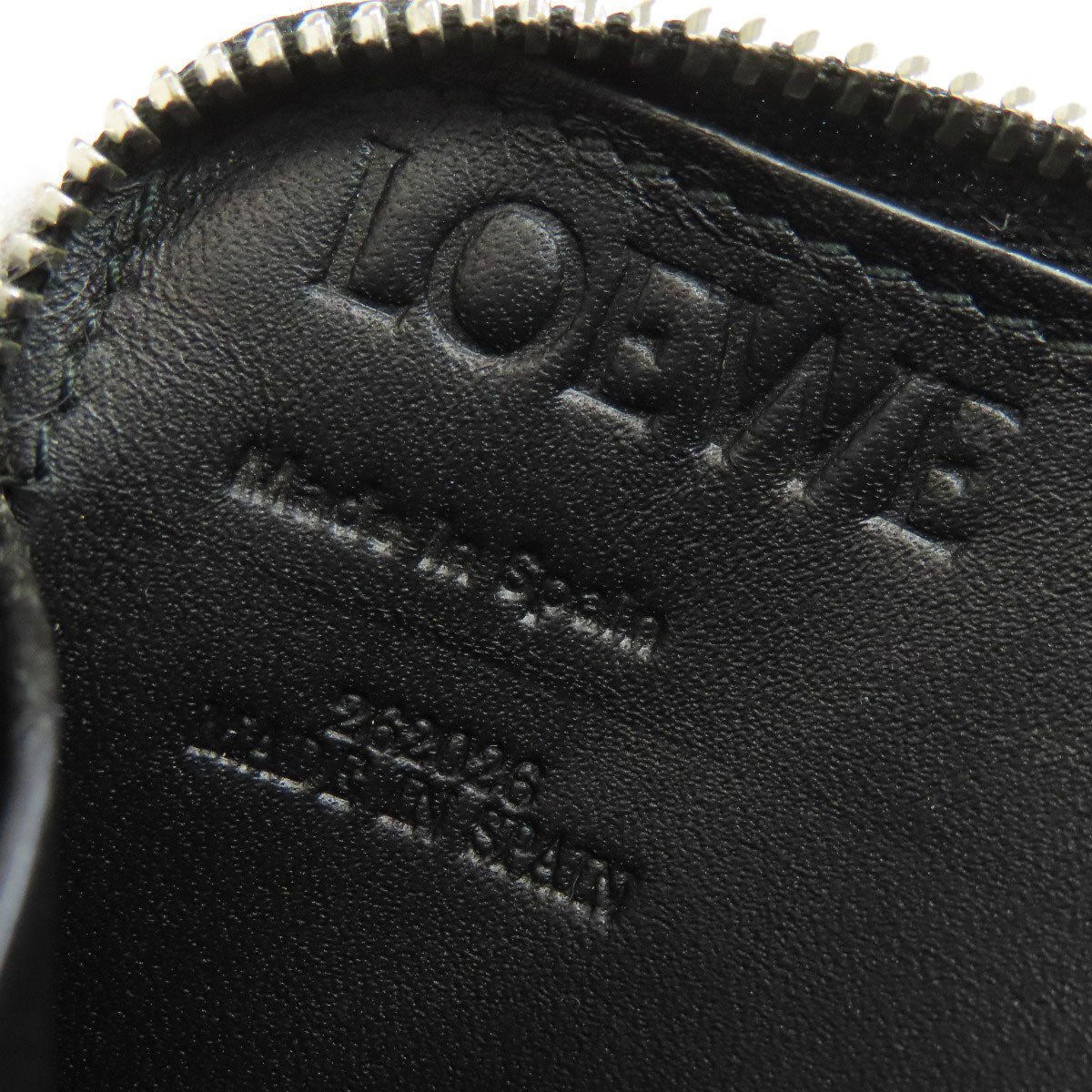LOEWE Long Wallet Purse leather black Anagram embossing
