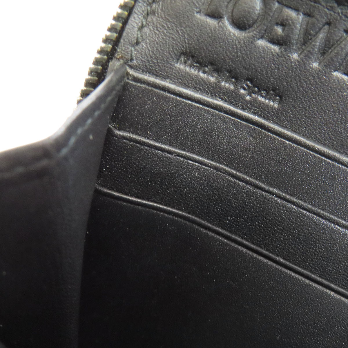 LOEWE Long Wallet Purse leather black Anagram embossing
