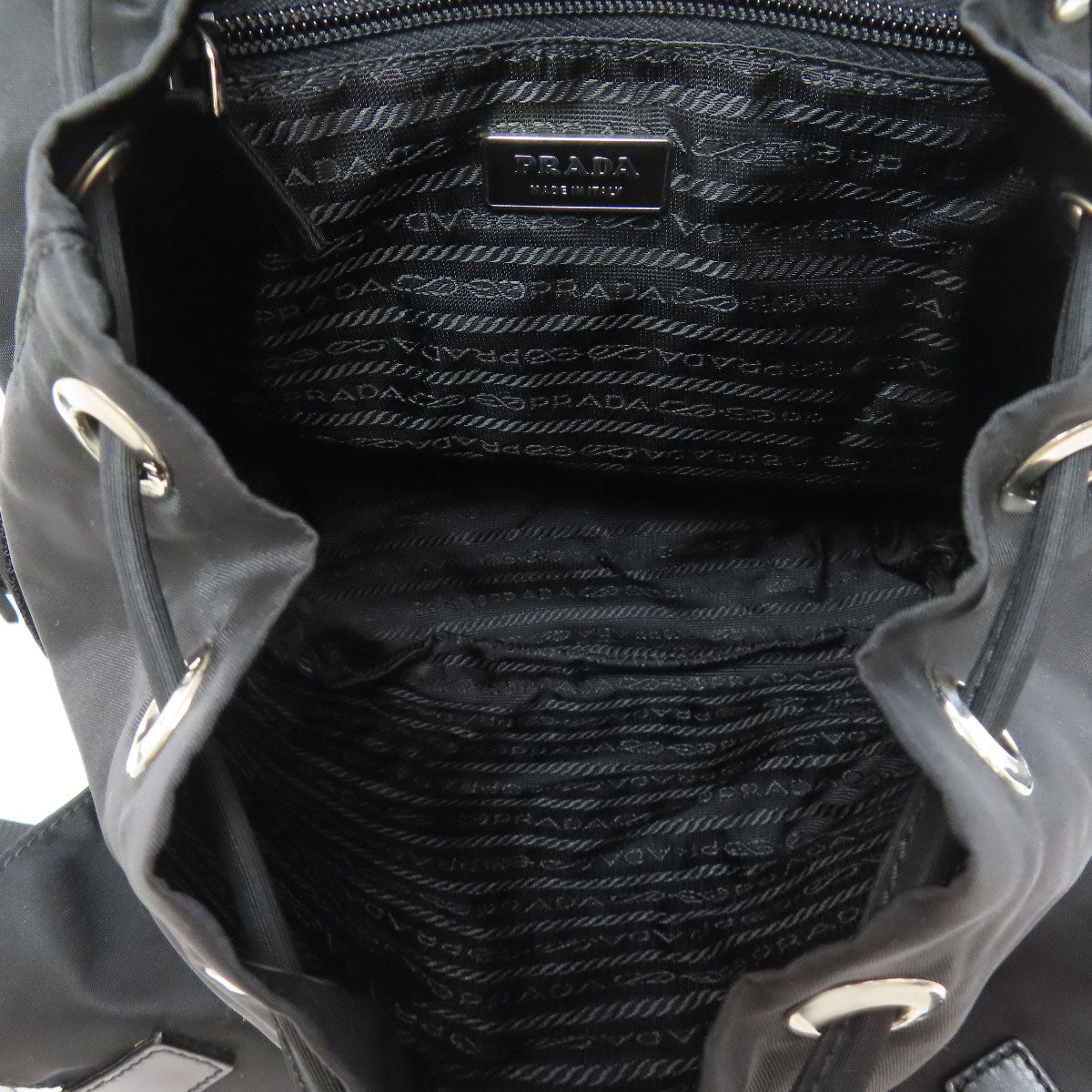 PRADA Backpack Nylon black logoMetal