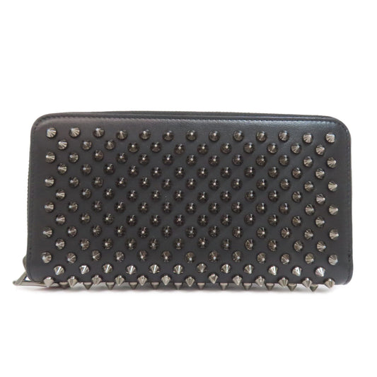 Christian Louboutin Long Wallet Purse Calfskin black Studs