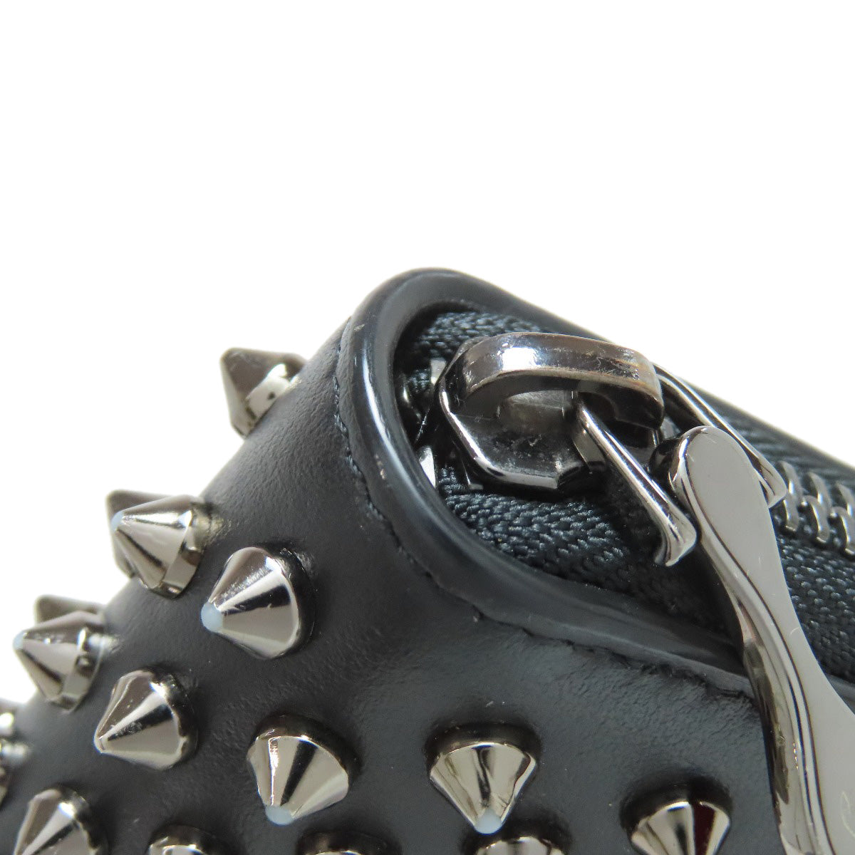 Christian Louboutin Long Wallet Purse Calfskin black Studs