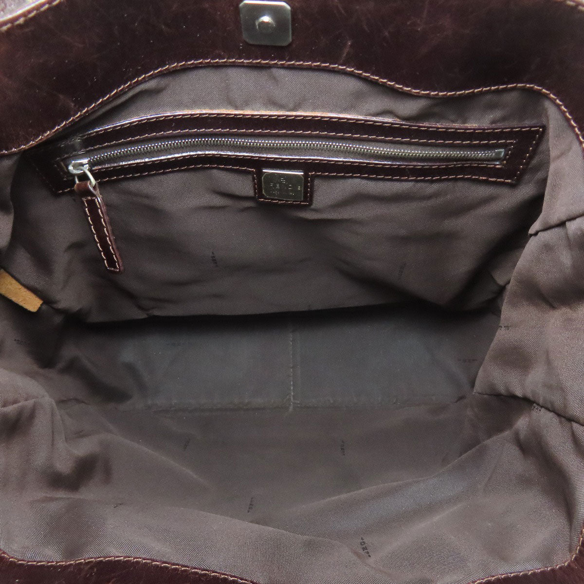 FENDI Tote Bag canvas Brown Zucca Pattern