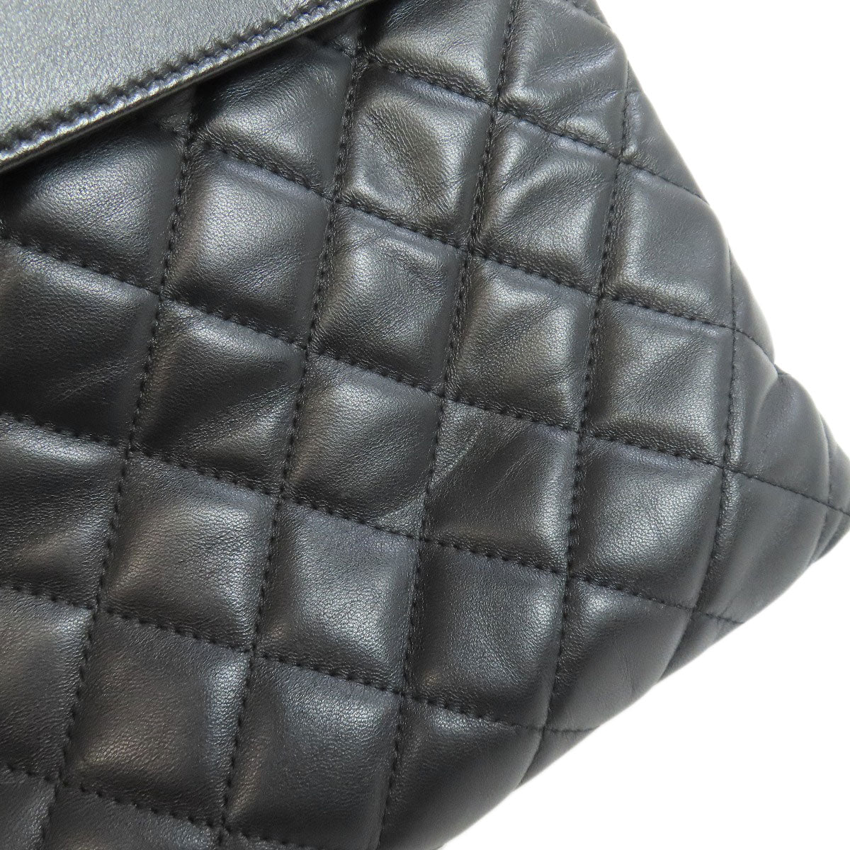 CHANEL Clutch bag lambskin black Matelasse COCO Mark SilverMetal