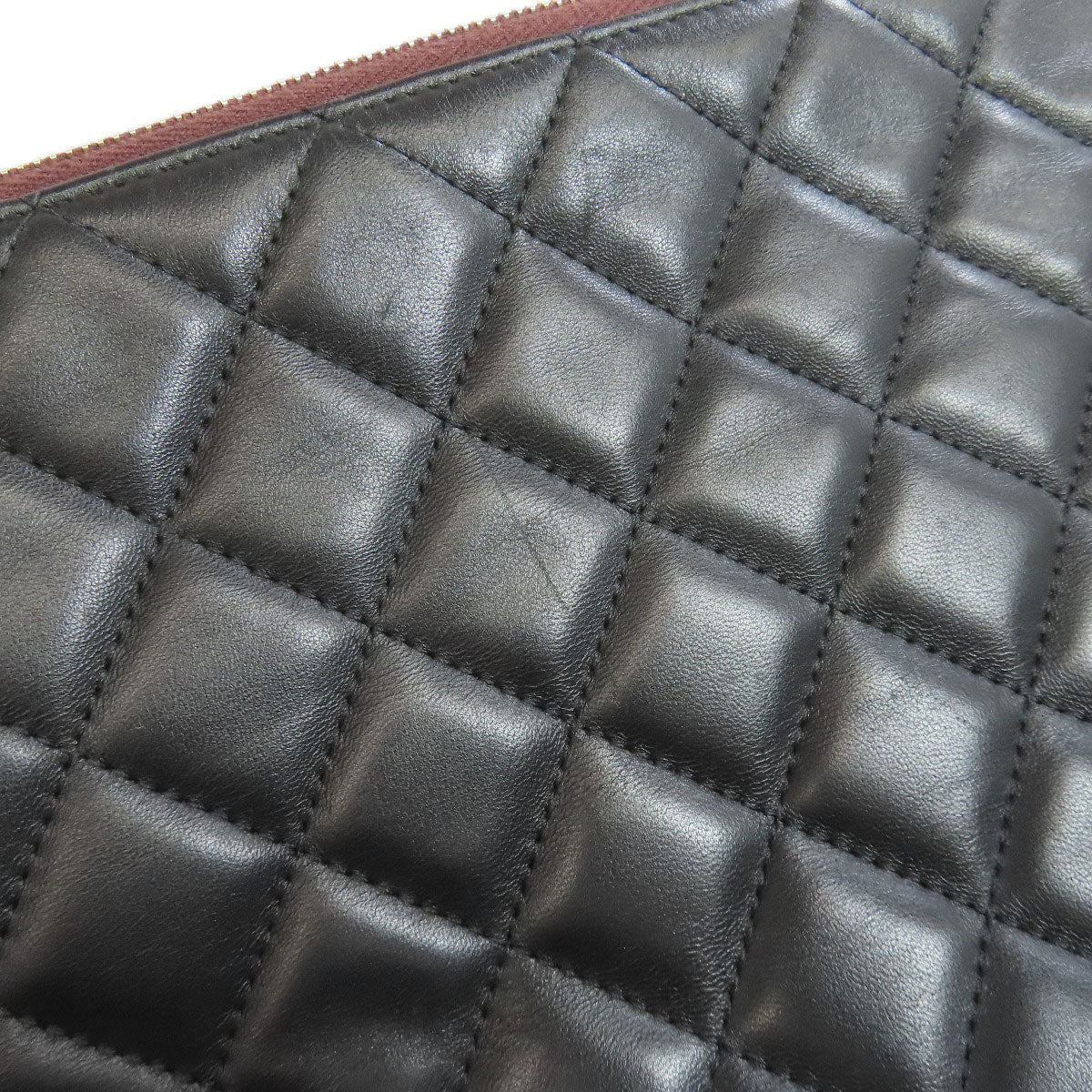 CHANEL Clutch bag lambskin black Matelasse COCO Mark SilverMetal