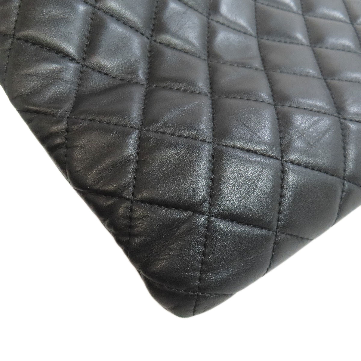 CHANEL Clutch bag lambskin black Matelasse COCO Mark SilverMetal