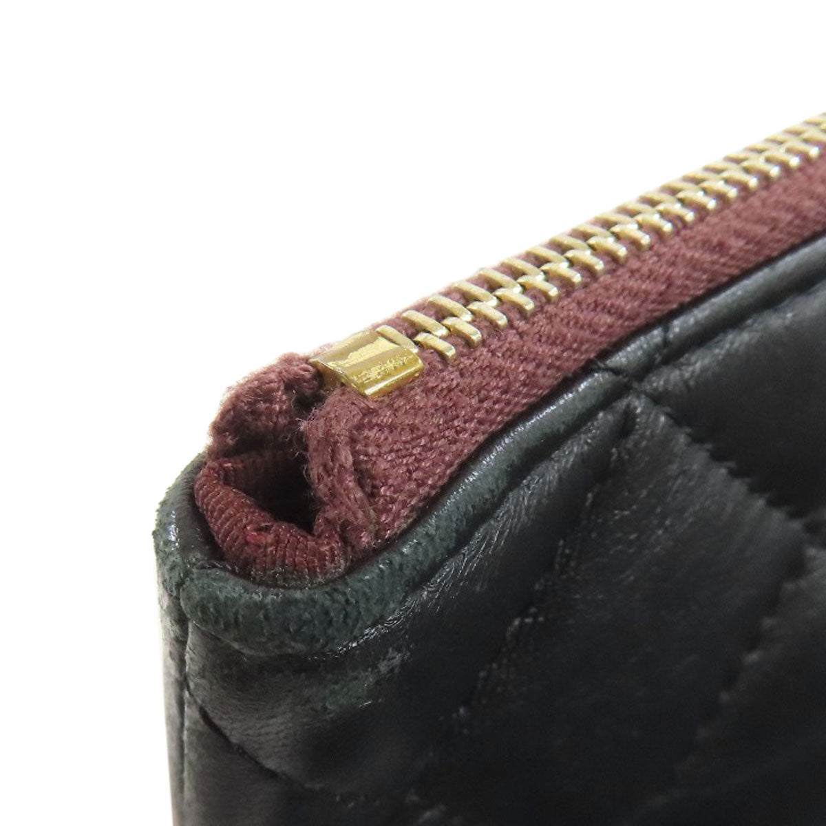 CHANEL Clutch bag lambskin black Matelasse COCO Mark SilverMetal