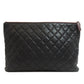 CHANEL Clutch bag lambskin black Matelasse COCO Mark SilverMetal