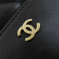 CHANEL Clutch bag lambskin black Matelasse COCO Mark SilverMetal