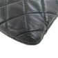 CHANEL Clutch bag lambskin black Matelasse COCO Mark SilverMetal