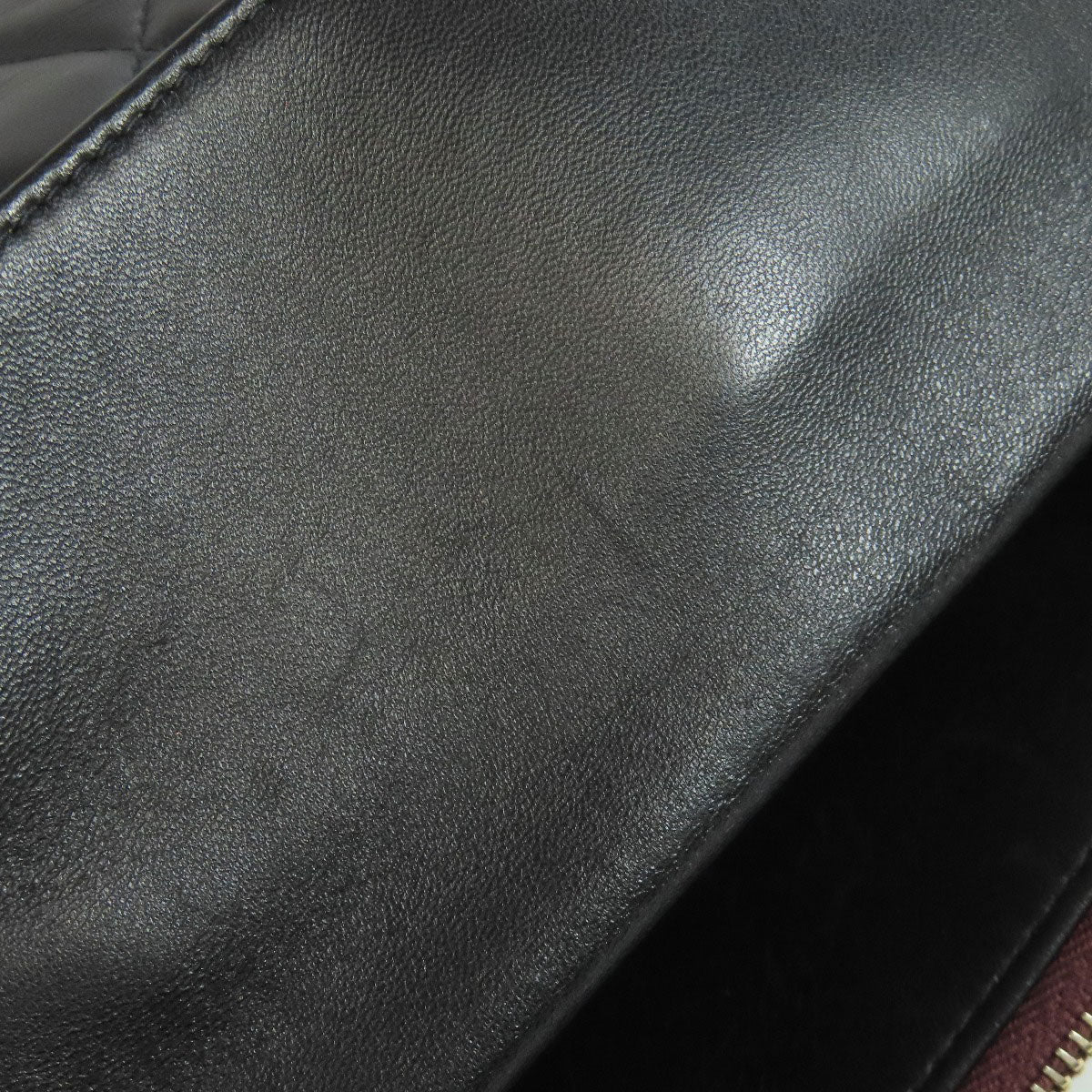 CHANEL Clutch bag lambskin black Matelasse COCO Mark SilverMetal