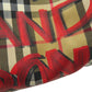 BURBERRY Shoulder Bag Nylon Brown Nova check graffiti print