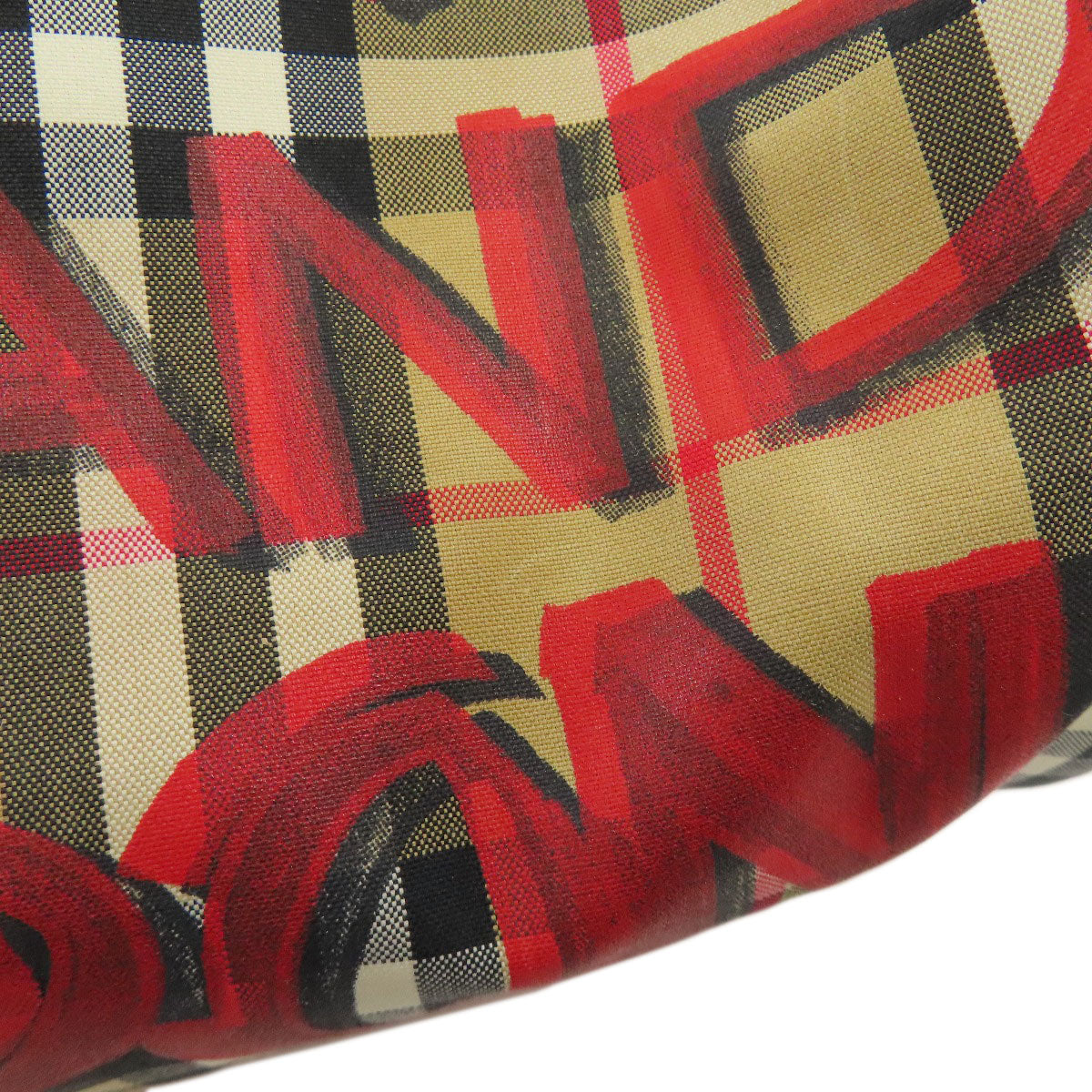 BURBERRY Shoulder Bag Nylon Brown Nova check graffiti print