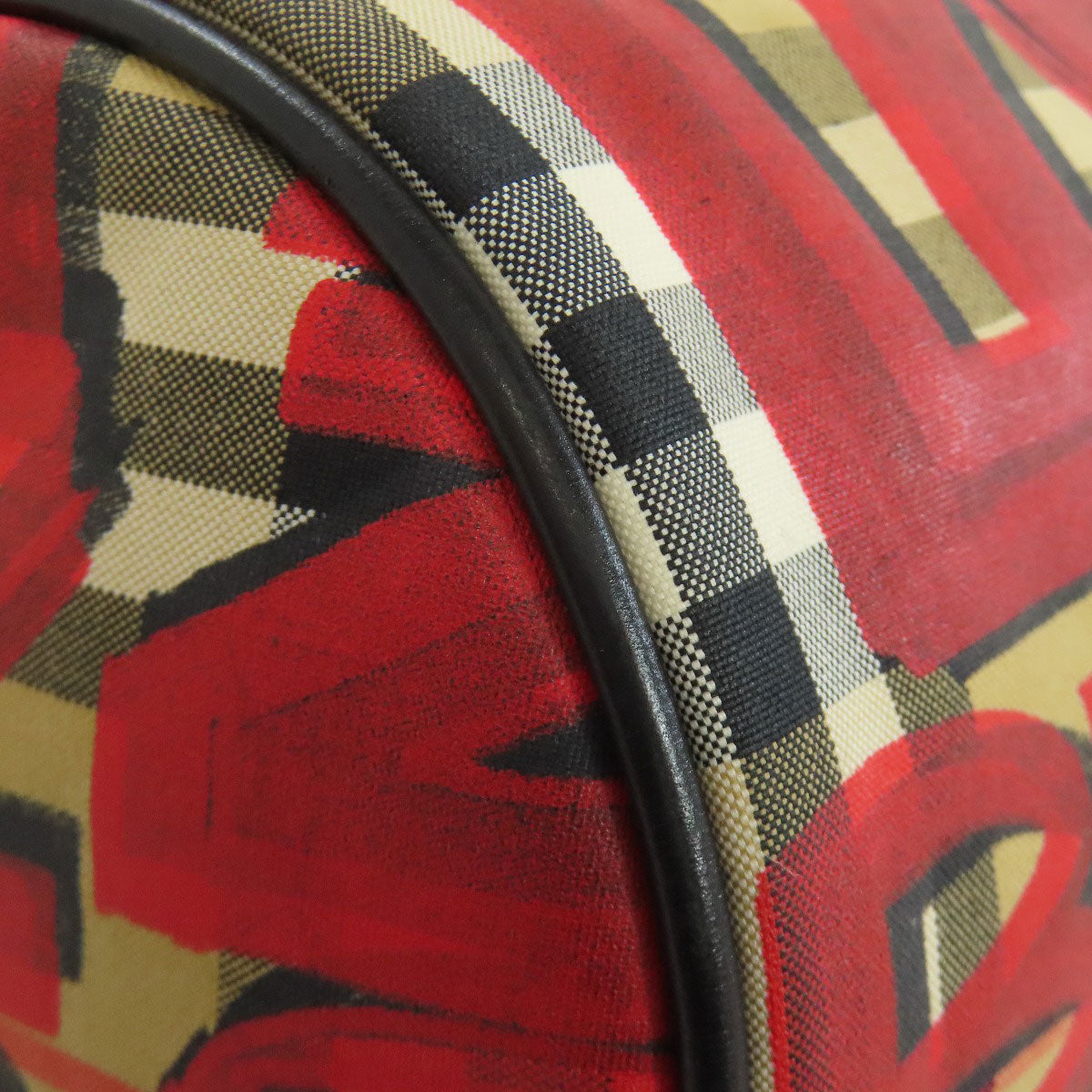 BURBERRY Shoulder Bag Nylon Brown Nova check graffiti print