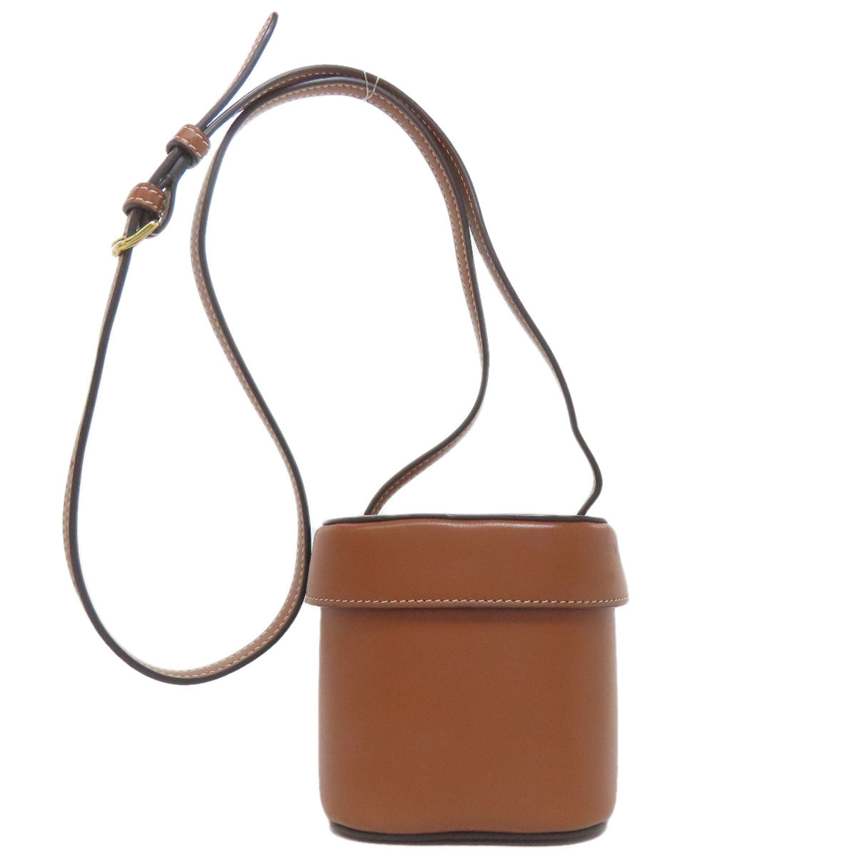 CELINE Shoulder Bag Calfskin Brown small box cuir triomphe