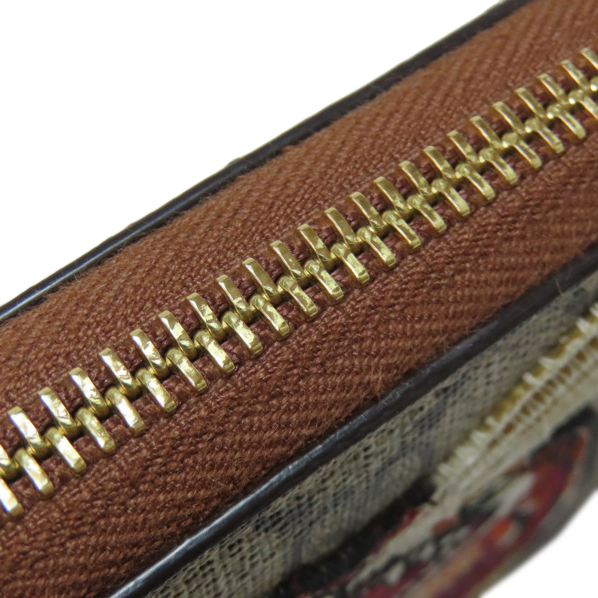 GUCCI Long Wallet Purse 456863 PVC Brown Tiger GG Supreme