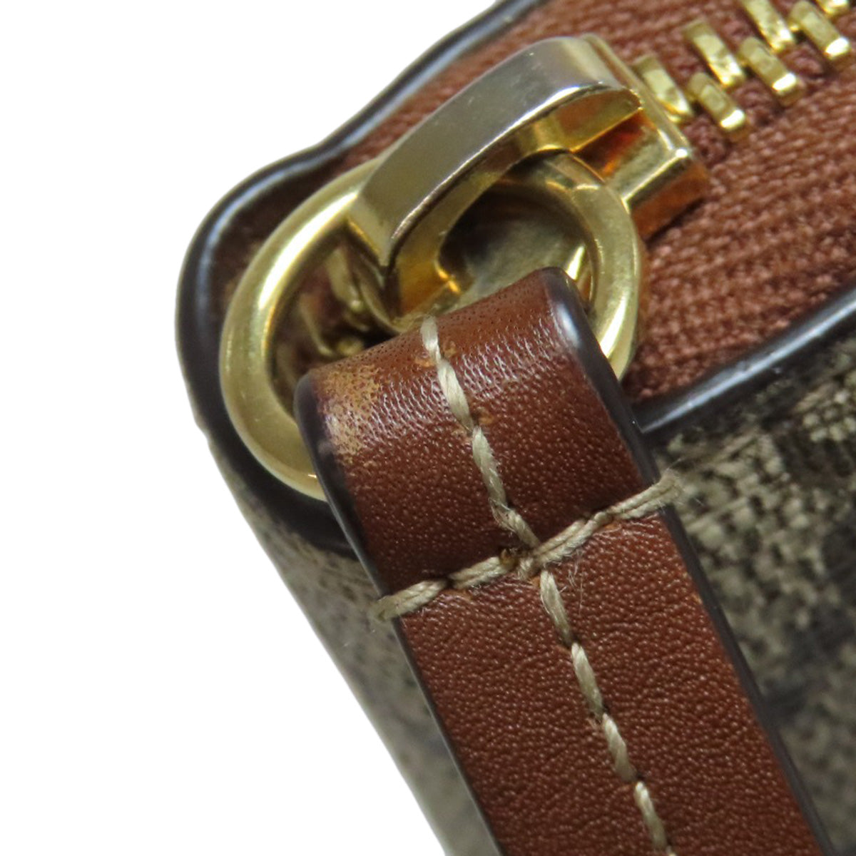 GUCCI Long Wallet Purse 456863 PVC Brown Tiger GG Supreme