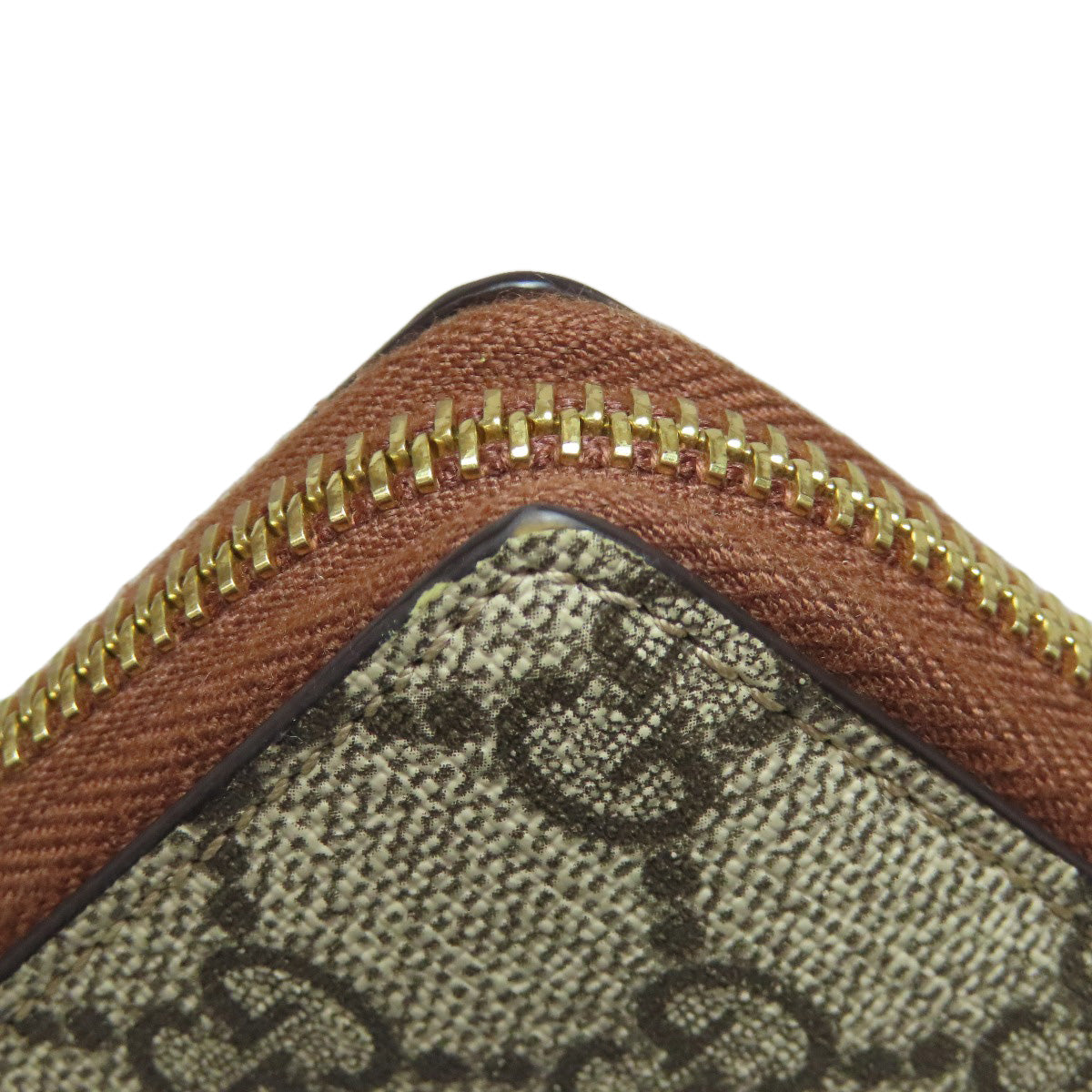 GUCCI Long Wallet Purse 456863 PVC Brown Tiger GG Supreme