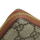 GUCCI Long Wallet Purse 456863 PVC Brown Tiger GG Supreme