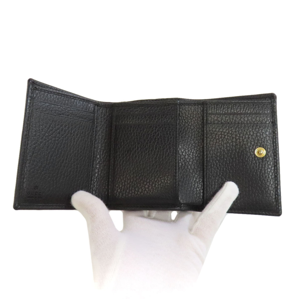 GUCCI Bifold Wallet 474746 Calfskin black Compact Wallet Double G