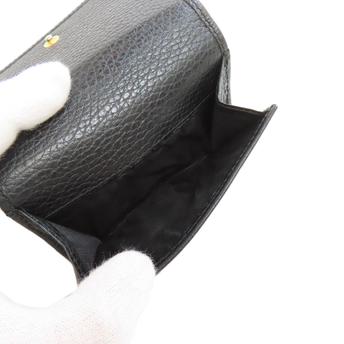 GUCCI Bifold Wallet 474746 Calfskin black Compact Wallet Double G