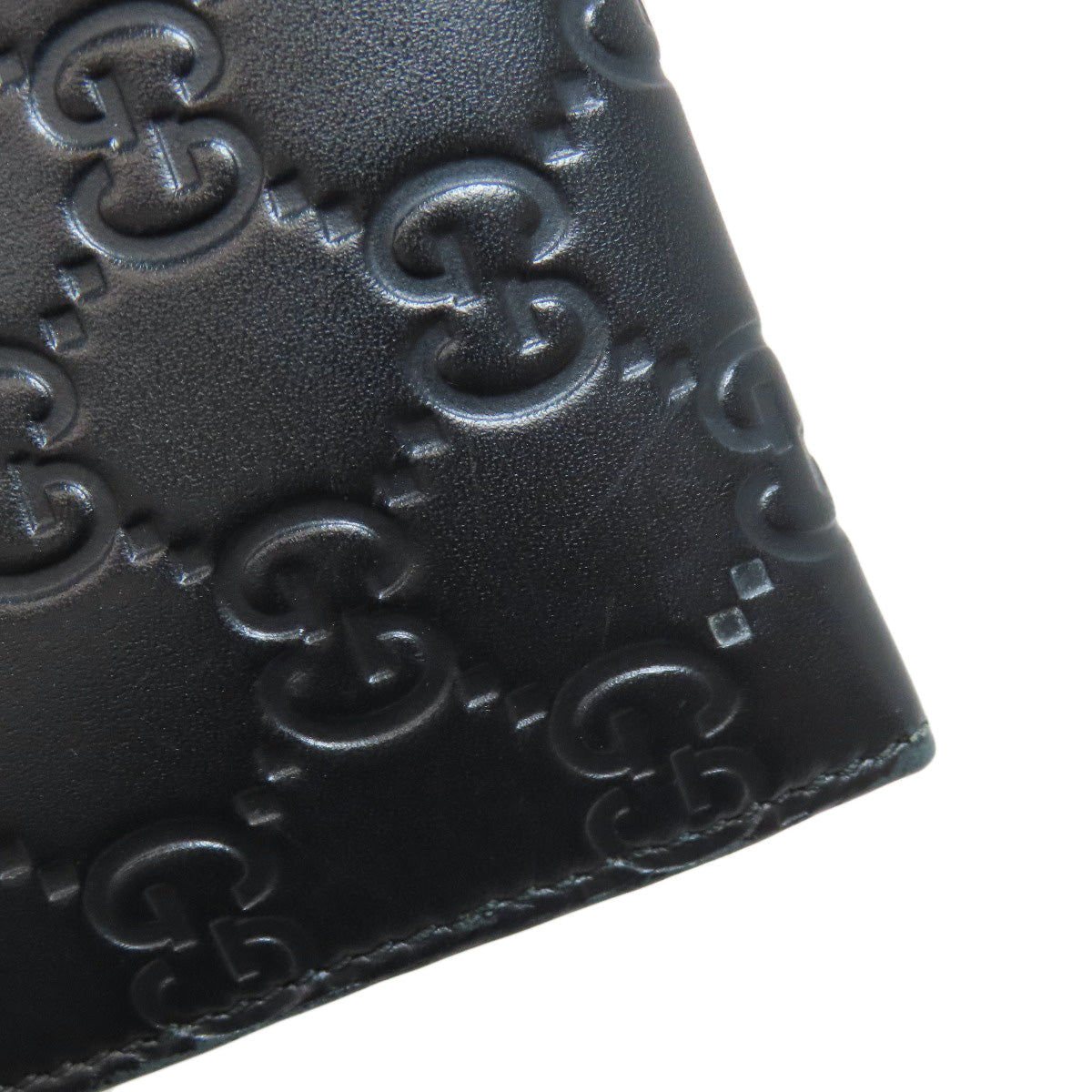 GUCCI Long Wallet Purse 408830 Calfskin black GG Signature Shima Sherry Line